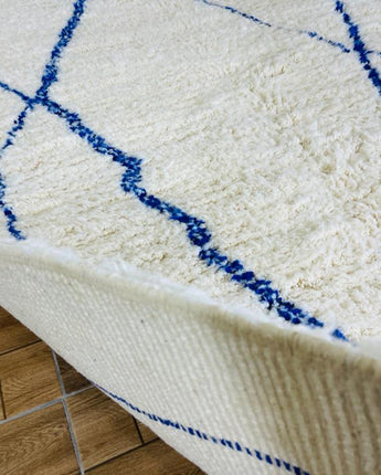 Beni ourain rug, Moroccan Handmade Rug, Blue Rug, Living Room Rug, Handmade Wool Carpet, Azilal Berber Rug, Handwoven Rug