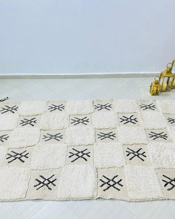 Stunning Morocco rug 4.6 FT x 7.8 FT - Moroccan Berber Carpet - Berber rug - Beni Ourain carpets - 4x7 Area rug - Beni Ouarain