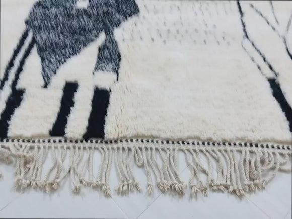 Moroccan rug, berber rug, wool rug, handmade rug, beni ourain, tribal rug, black white rug, abstract rug, moroccan decor, area rug, boho rug, custom rug, shag rug