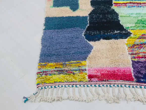 azilal rug, moroccan rug, colorful rug, abstract rug, berber rug, wool rug, boho rug, vintage rug, area rug, handmade rug, tribal rug, funky rug, statement rug