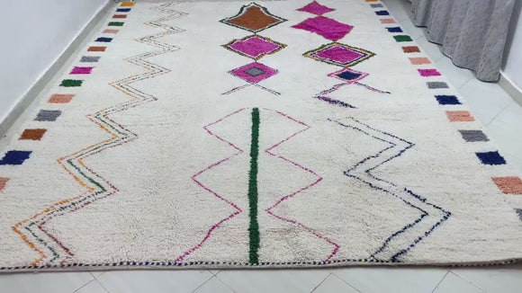 moroccan rug, berber rug, handmade rug, wool area rug, boho rug, tribal rug, beni ourain, colorful rug, ivory rug, nursery rug, custom rug, large area rug, azilal rug