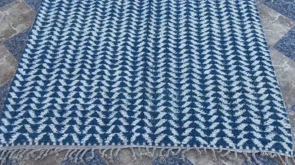 moroccan rug, berber rug, blue white rug, handmade rug, wool area rug, boho rug, tribal rug, custom rug, modern rug, large area rug, moroccan decor, geometric rug, artisan rug